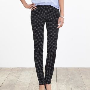 Banana Republic Sloan black white mini polka dot